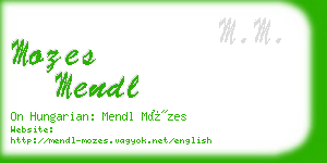 mozes mendl business card
